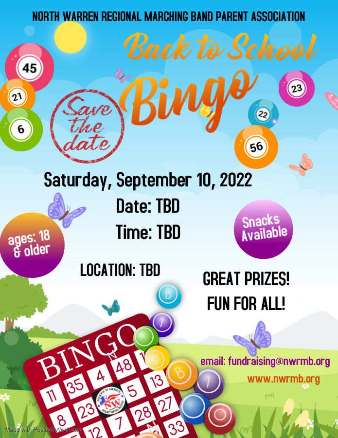 Back to School Bingo: Save the Date: Sep 10th - NWRMB